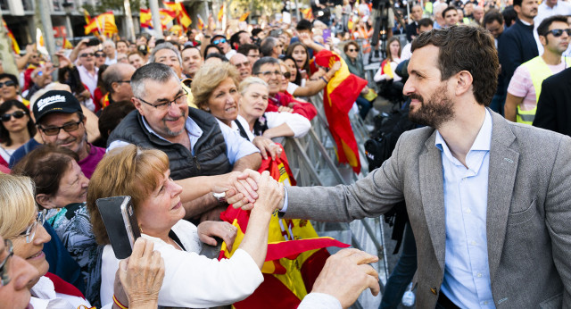 Pablo Casado, en la manifestación de Sociedad Civil Catalana