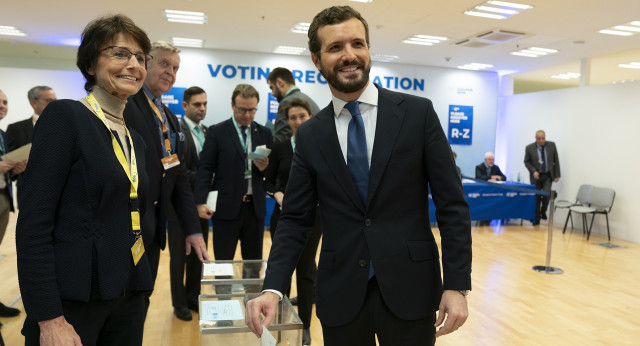 Pablo Casado, en el Congreso del EPP