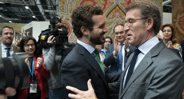 Pablo Casado y Alberto Núñez Feijóo, en FITUR 2020