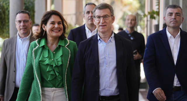 Alberto Núñez Feijóo, clausura el acto de presentación de Jimena Delgado, candidata del PP al Ayuntamiento de Las Palmas.