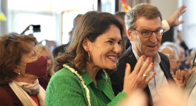 Alberto Núñez Feijóo, clausura el acto de presentación de Jimena Delgado, candidata del PP al Ayuntamiento de Las Palmas.