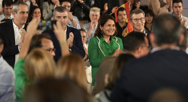 Alberto Núñez Feijóo, clausura el acto de presentación de Jimena Delgado, candidata del PP al Ayuntamiento de Las Palmas.