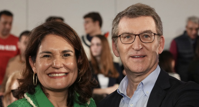 Alberto Núñez Feijóo, clausura el acto de presentación de Jimena Delgado, candidata del PP al Ayuntamiento de Las Palmas.