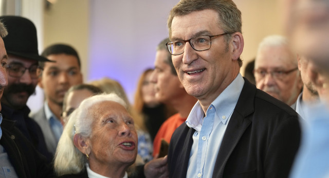 Alberto Núñez Feijóo, clausura el acto de presentación de Jimena Delgado, candidata del PP al Ayuntamiento de Las Palmas.