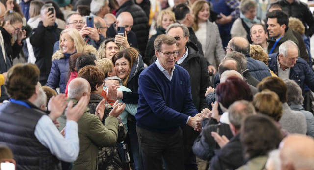 Alberto Núñez Feijóo en un acto en Vega de Pas