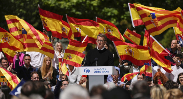 Alberto Núñez Feijóo en un acto en Zaragoza