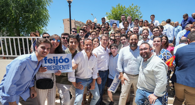Alberto Núñez Feijóo en un acto con alcaldes en Toledo