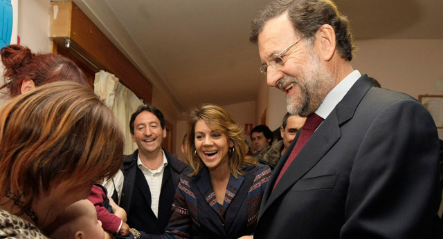 El presidente del Partido Popular, Mariano Rajoy, y la secretaria general del PP y presidenta de la formación en Castilla-La Mancha, María Dolores Cospedal, han visitadol el Centro de Proyecto Hombr