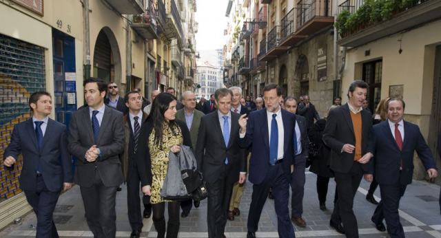 Mariano Rajoy con los miembros del Comité de Dirección en Pamplona