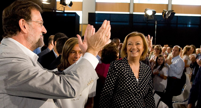 El presidente del PP, Mariano Rajoy y Luisa Fernanda Rudi