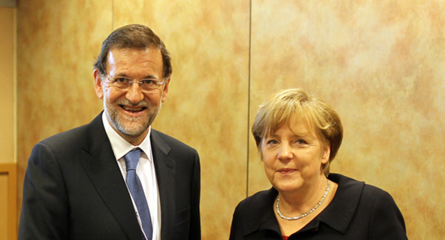 Mariano Rajoy con Angela Merkel