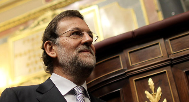 Mariano Rajoy a su llegada al Congreso