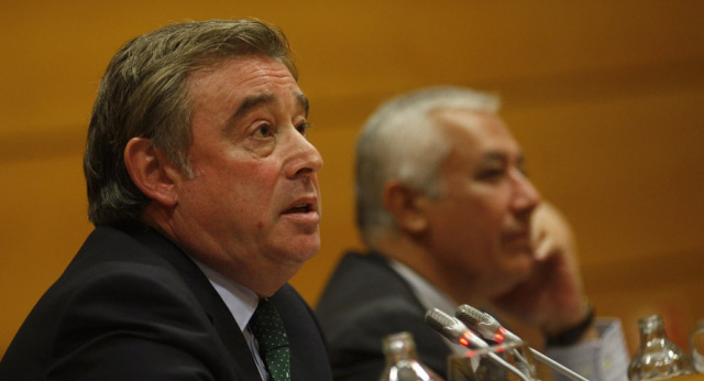 José Manuel Barreiro durante la reunión del Grupo Popular en el Senado