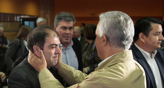 Javier Arenas con el presidente de la Asociación de Autónomos de Jaén