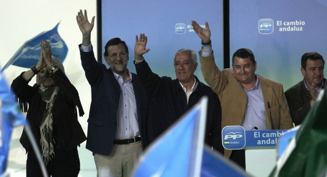 Mariano Rajoy y Javier Arenas en Cádiz