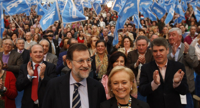 Mariano Rajoy y Mercedes Fernández en Oviedo