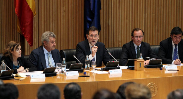 Mariano Rajoy preside la reunión del Grupo Popular en el Congreso