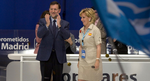 Mariano Rajoy con Esperanza Aguirre