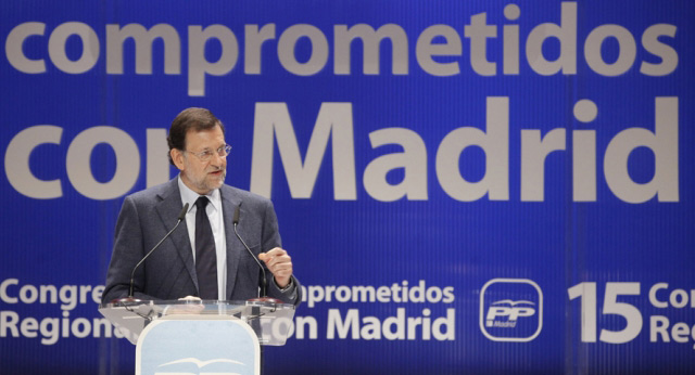 Mariano Rajoy durante su intervención en la clausura del 15 Congreso del PP de Madrid