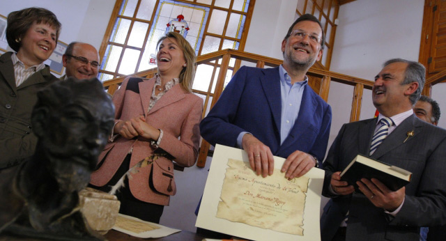 Mariano Rajoy y María Dolores de Cospedal en El Toboso