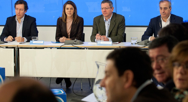 Mª Dolores de Cospedal y Alberto Ruiz Gallardón se reúnen con los presidentes provinciales e insulares del PP