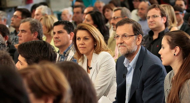 Mariano Rajoy y Mª Dolores de Cospedal en el foro Empresa y Crédito