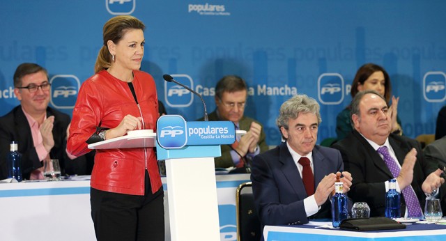 María Dolores de Cospedal durante su intervención en la Junta Directiva Regional del PP de Castilla-La Mancha