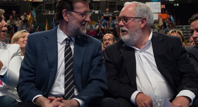 Mariano Rajoy y Arias Cañete en Barcelona