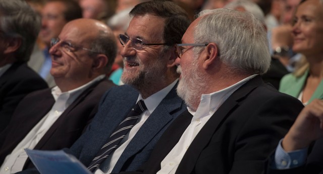 Mariano Rajoy y Arias Cañete en Barcelona