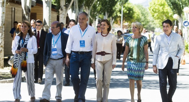 González Pons, Esperanza Aguirre, Ignacio González y María Dolores de Cospedal durante la inauguración de la Escuela de Verano del PP.