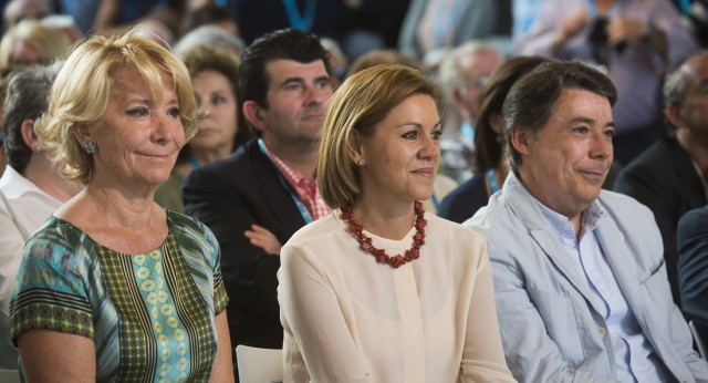 Esperanza Aguirre, Ignacio González, María Dolores de Cospedal durante la inauguración de la Escuela de Verano del PP