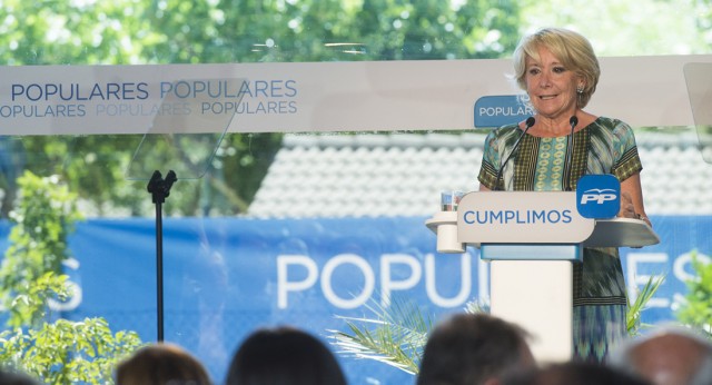 Esperanza Aguirre durante la inauguración de la Escuela de Verano del PP