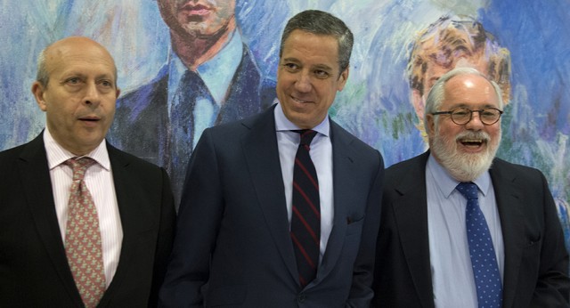 José Ignacio Wert, Eduardo Zaplana y Miguel Arias Cañete en el Club Siglo XXI