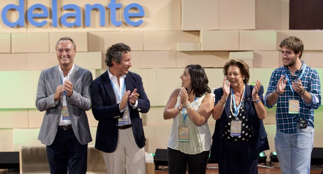 Carlos Floriano, Rita Barberá, Beatriz Jurado y Alberto Fabra en el seminario de NNGG en Valencia