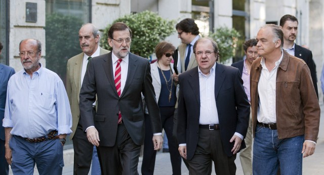 Mariano Rajoy, Juan Vicente Herrera y Esteban González Pons en Valladolid