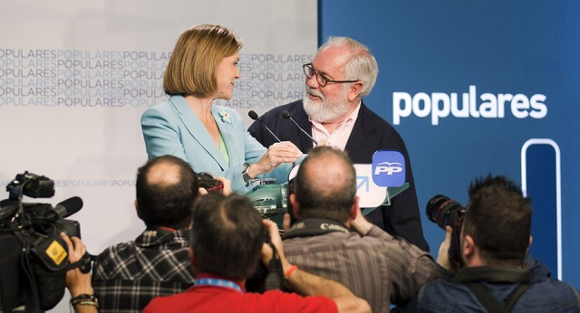 Declaraciones de María Dolores de Cospedal y Miguel Arias Cañete sobre los resultados electorales