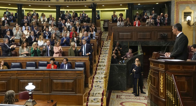 Alberto Núñez Feijóo y Marimar Blanco en el Congreso de los diputados