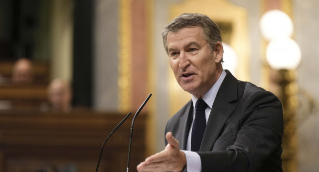 Feijóo durante su intervención en el Congreso