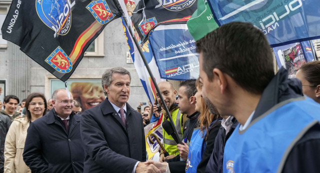 Feijóo en la manifestación de Jusapol