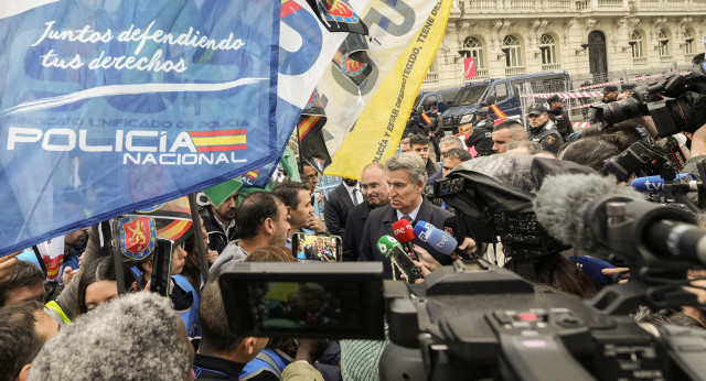 Feijóo en la manifestación de Jusapol