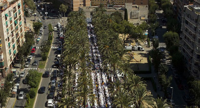 Asistentes al acto de campaña en Badalona