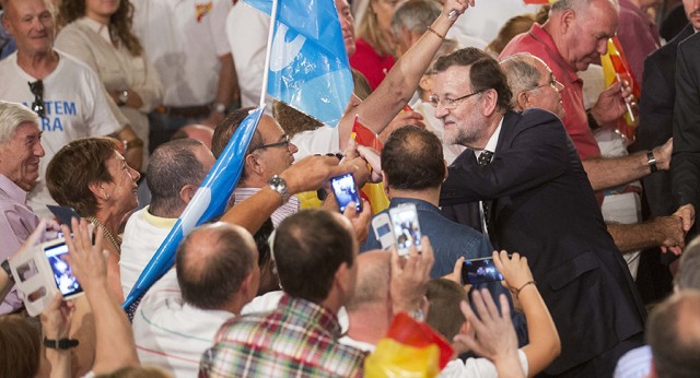 Mariano Rajoy y Xavi García Albiol en el acto de Reus