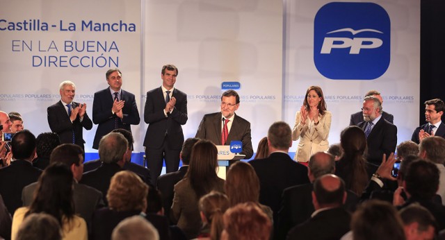 El Presidente del Partido Popular, Mariano Rajoy, al inicio de su intervención
