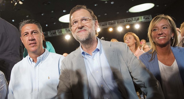 Mariano Rajoy con Xavi García Albiol y Marisa Xandri