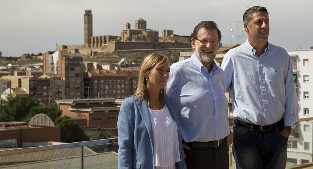 Mariano Rajoy con Xavi García Albiol y Marisa Xandri en Lleida