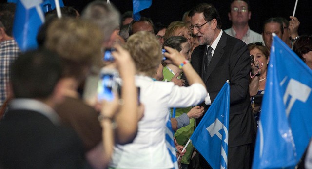 Mariano Rajoy en un acto en Zaragoza