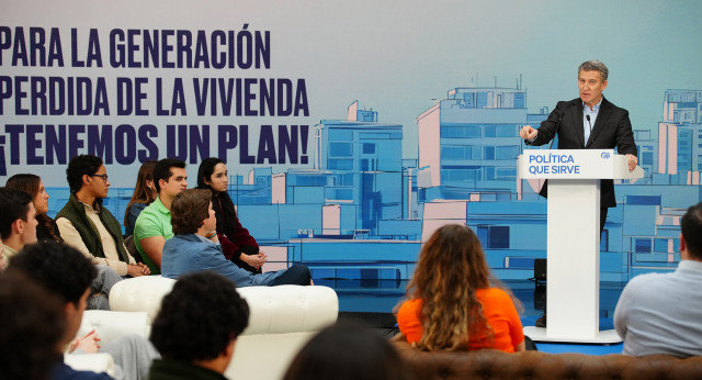 Feijóo en un acto sobre vivienda con jóvenes en Madrid