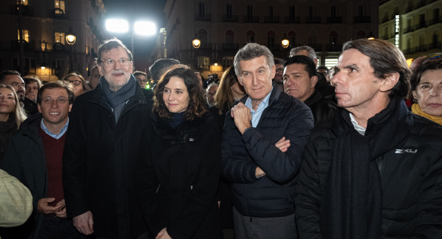 Alberto Núñez Feijóo en la manifestación celebrada en Madrid por la democracia en Venezuela.