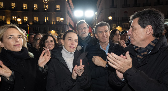 Alberto Núñez Feijóo en la manifestación celebrada en Madrid por la democracia en Venezuela.