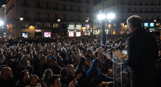 Alberto Núñez Feijóo en la manifestación celebrada en Madrid por la democracia en Venezuela.